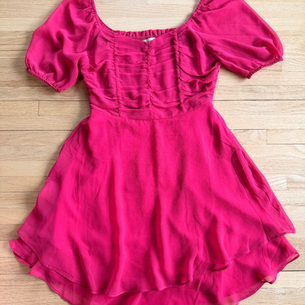Altar’d State Women’s Hot Pink Flowy Mini Dress (S)
